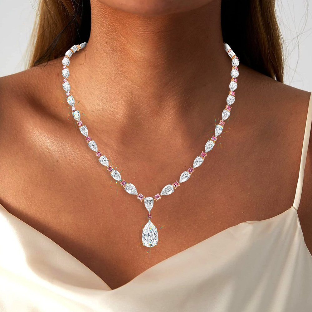 憂白 さま専用DIFFERENT NECKLACE PREMIUM 53cm White Gold, 46.26ctw Sapphire And Diamond Collar Necklace