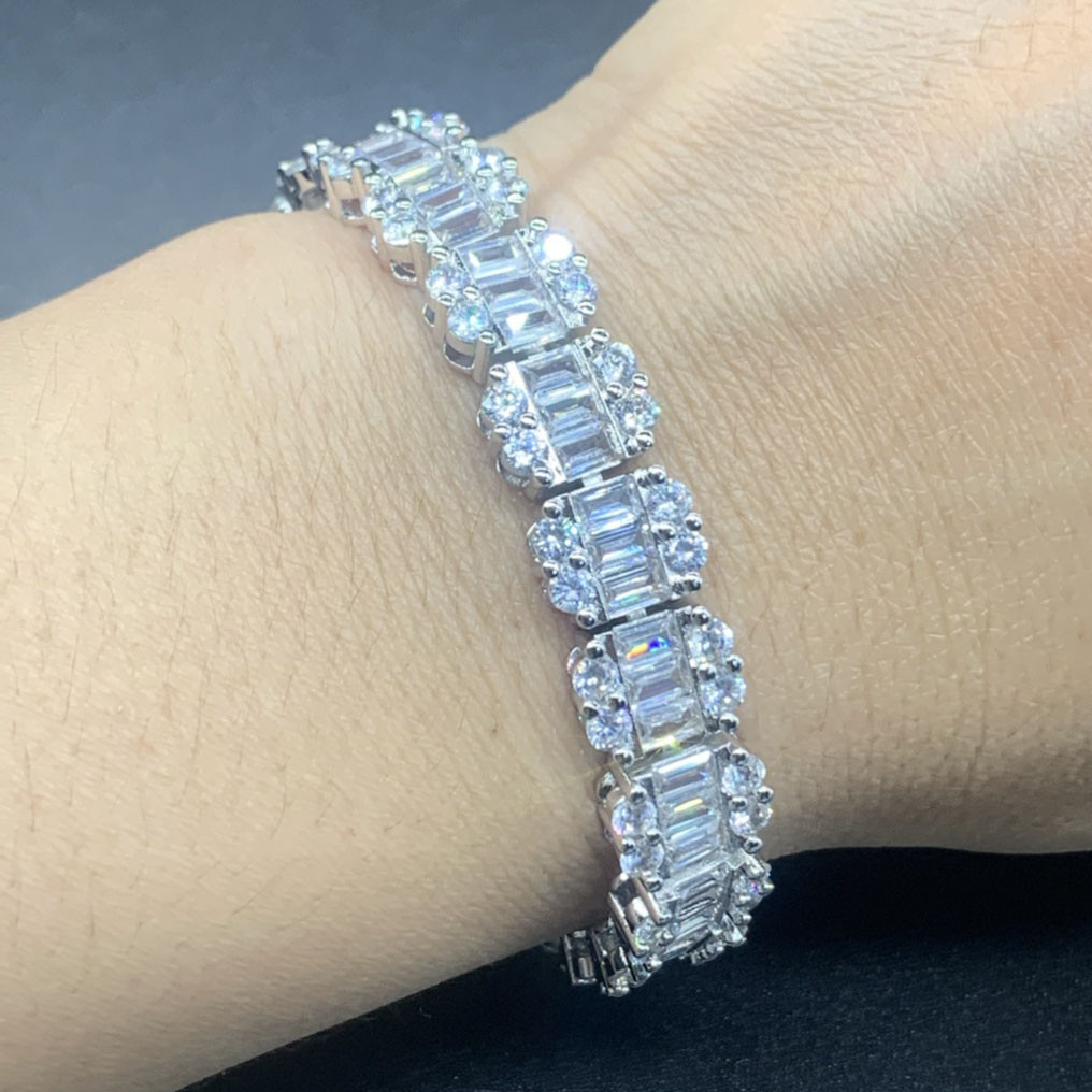 Emerald Cut White Sapphire Bracelet | SayaBling Jewelry