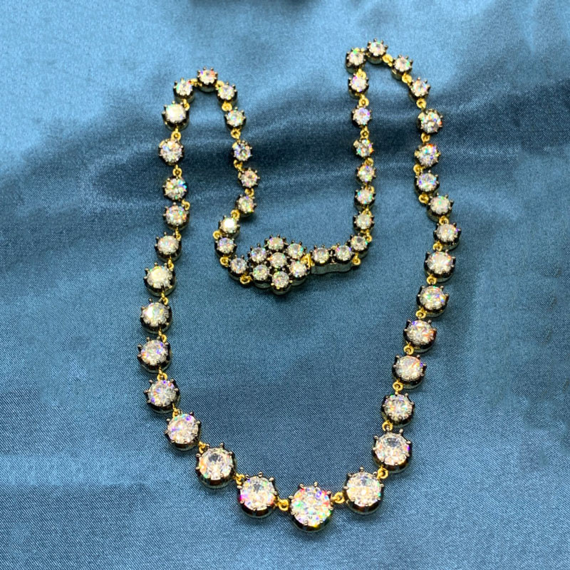 26ctw Round Cut Victorian Style Riviere Necklace SayaBling