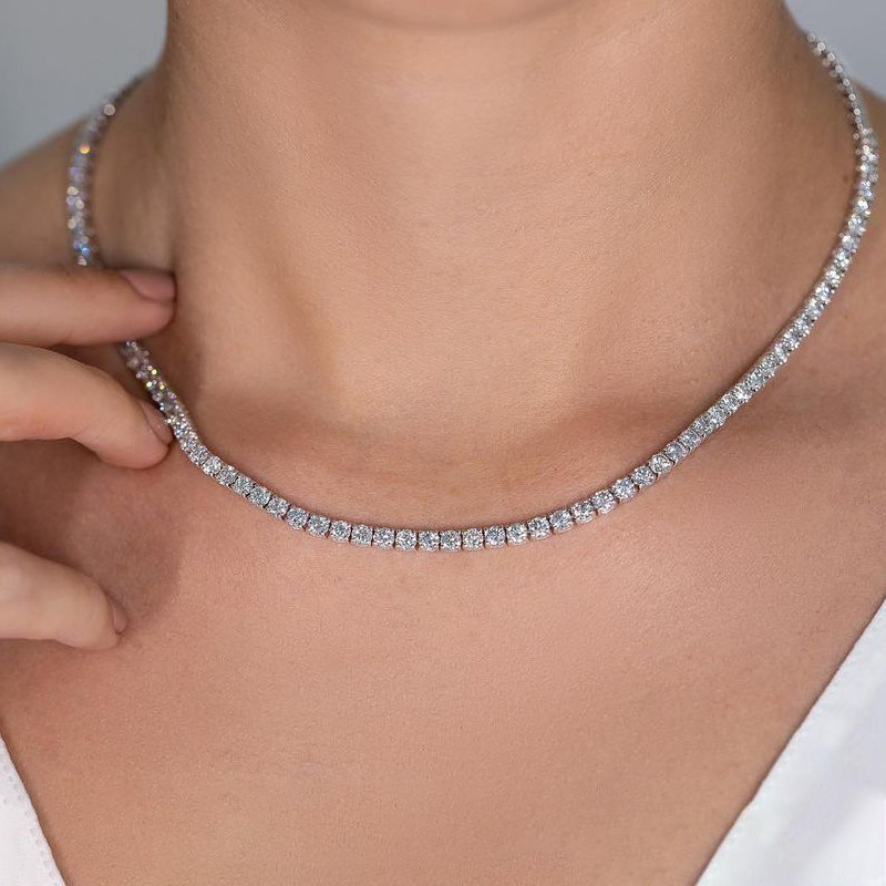 White sapphire tennis necklace online