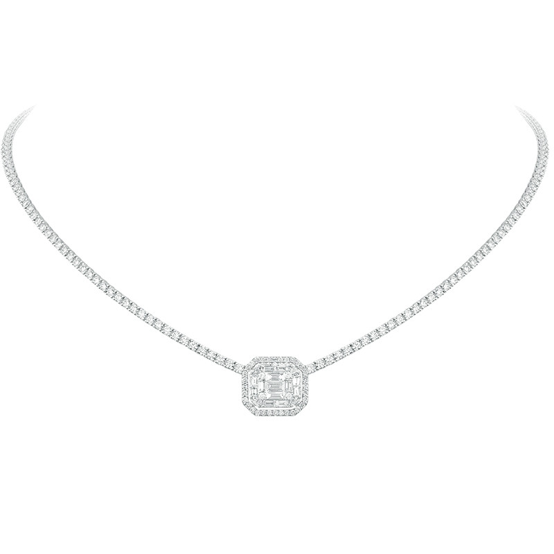 Fashion Women Diamond Choker Necklace for Women in Sterling Silver