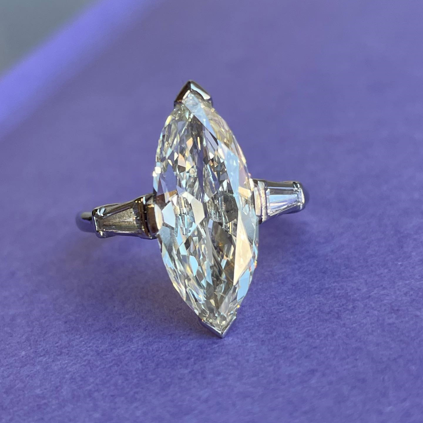 2.2ct Marquise Cut White Sapphire Engagement Ring SayaBling Jewelry