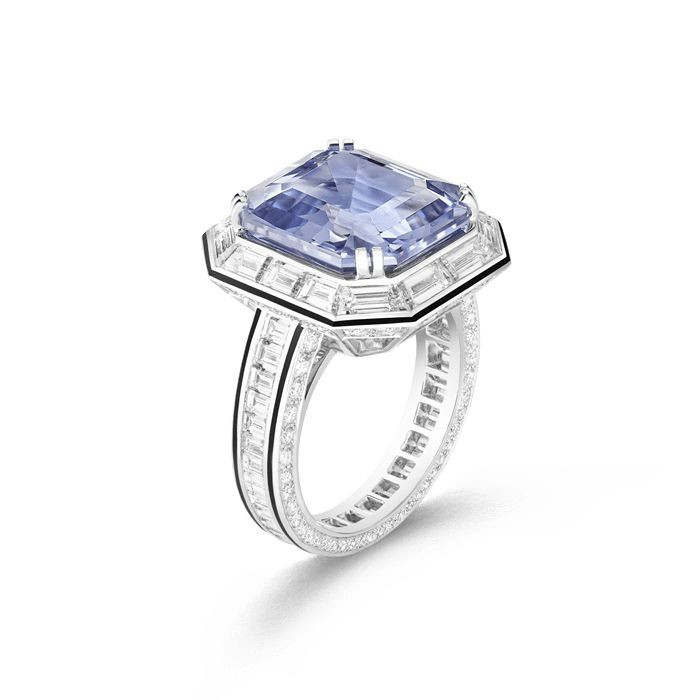 5ct Emerald Cut Blue Sapphire Engagement Ring for Women in Sterling