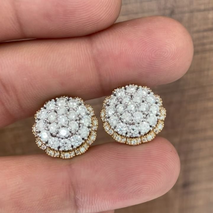 6.5CTW White Sapphire Cluster Flower Stud Earrings SayaBling