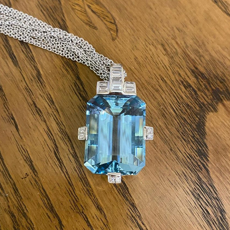 Art deco aquamarine pendant store