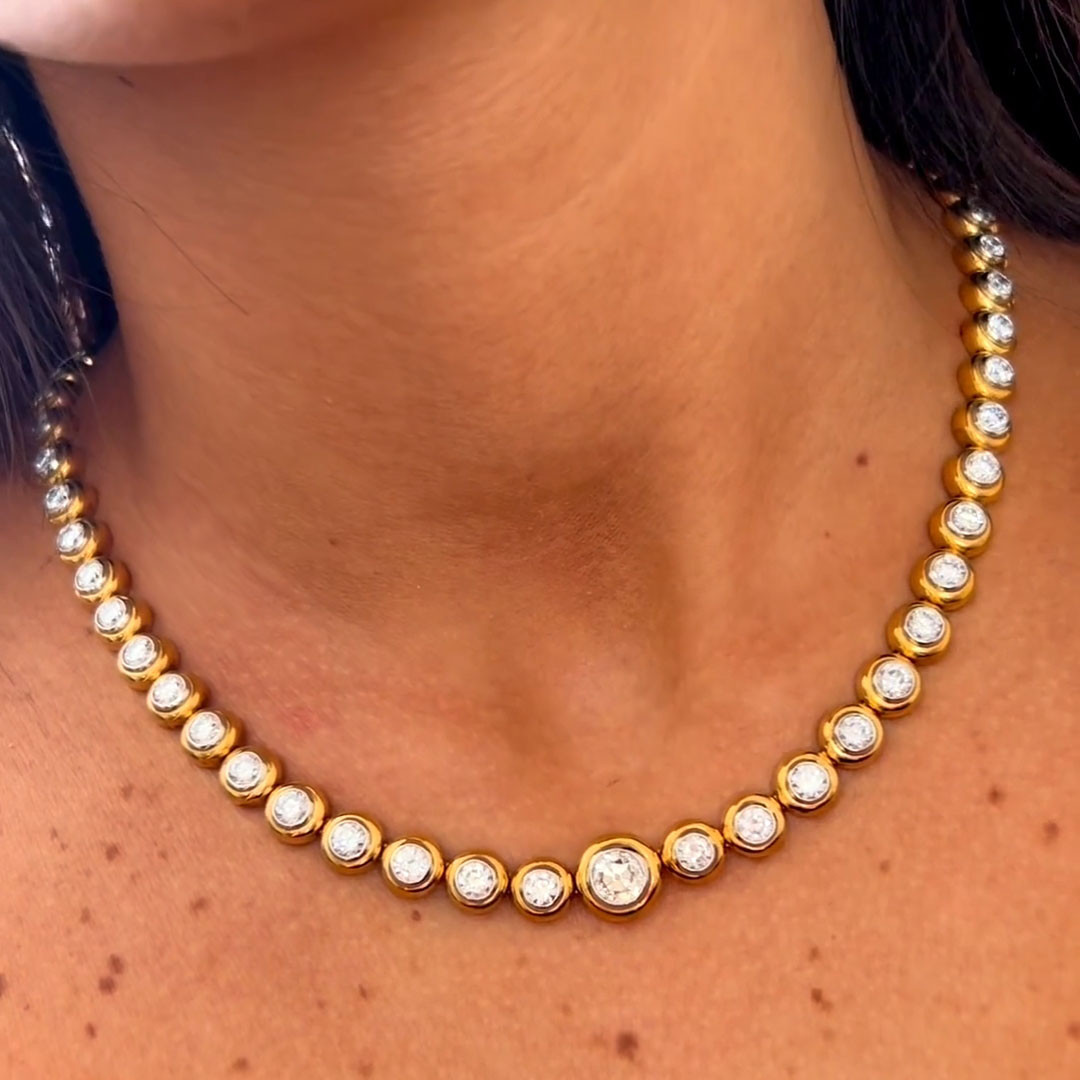 15ctw Bezal Set White Sapphire Statement Necklace | SayaBling Jewelry