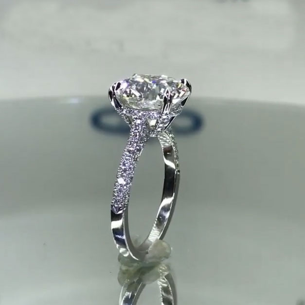 Stunning 5ct Round Brilliant Labcreated Gemstone Ring SayaBling Jewelry