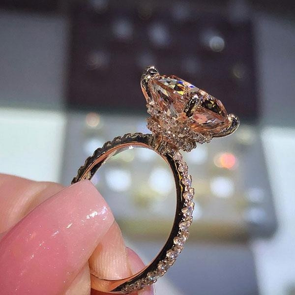 5ct Cushion Cut Engagement Ring in Rose Gold SayaBling