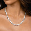 50CTW Pear Cut White Sapphire Tennis Necklace