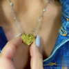 7ct Heart Cut Yellow Sapphire Pendant Necklace