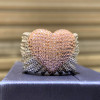Angel Wing Pink Sapphire Paved Heart Cocktail Ring