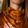 3.8ct Round Cut Pendant Chain Link Necklace