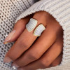 3CTW Round Cut White Sapphire Paved Wedding Band