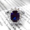 6.5ct Cushion Cut Royal Blue Sapphire Engagement Ring