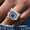 6.8ctw Princess Cut Blue Sapphire Interchangeable Bridal Sets