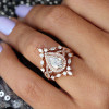2ct Pear Cut White Sapphire 3pcs Bridal Set in Rose Gold