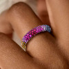 Multicolor Sapphire Inside and Out Paved Eternity Ring