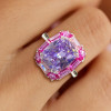 6.8ct Halo Cushion Cut Lavender Sapphire Cocktail Ring