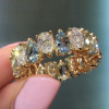 12ctw Aquamarine and White Sapphire Wedding Band