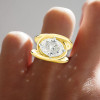 5.8ct Oval Cut White Sapphire Split Shank Engagement Ring