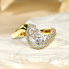 4.2ct Pear Cut Asymmetric Cloud Bypass Paved Engagement Ring