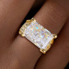 9ct Radiant Cut White Sapphire High Profile Engagement Ring