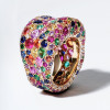 15ctw Multicolor Sapphire Allover Paved Bold Cocktail Ring