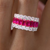 7.8ctw Radiant Cut Fuchsia Sapphire Eternity Band