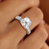 3ct Cushion Cut White Sapphire Engagement Ring