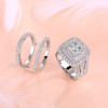 6.8ct Princess Cut White Sapphire 2pcs Bridal Set