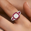 3ct Ruby Calibre Halo Engagement Ring