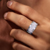 3.75ct 3-Rows Iced Out Princess Cut Eternity Band for Men