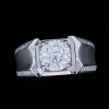 2ct Round Cut White Sapphire Matte Men's Ring