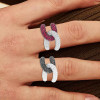 Paved White Black Sapphire Bold Knot Unisex Ring