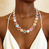 100ctw Multi-cut Multicolor Sapphire Halo Statement Necklace