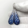 16ctw Blue Sapphire Paved Waterdrop Dangle Earrings
