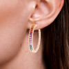 16ctw Rainbow Sapphire Hoop Earrings
