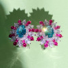 6ctw Oval Cut Green Blue Paraiba Tourmaline Flower Earrings