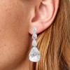 22ctw Pear Cut White Sapphire Drop Earrings
