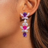 16ctw Amethyst and Fuchsia Sapphire Drop Earrings
