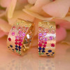 Flush Set Multicolor Sapphire Starry Hoop Earrings