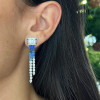 4ctw Round Cut Asymmetric Fringe Drop Earrings