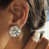 30ctw Huge Round Cut Classic Six-prong Stud Earrings