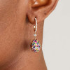 16ctw Multicolor Sapphire Paved Egg Pendant Drop Earrings