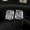 6ctw Cushion Cut White Sapphire Stud Earrings