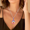 8ctw Cushion Cut Bicolor Tourmaline Pendant Necklace