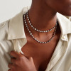 60ctw Multi-Cut White Sapphire Two Tone Necklace