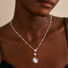 4.5ctw Round Cut White Sapphire Art Deco Pendant Necklace