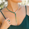 Pear Cut Green Sapphire Necklace for Women