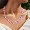 104ctw Oval Cut Pink Sapphire Statement Necklace